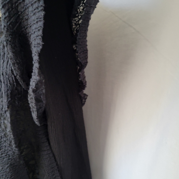 Free People Snowfall Lace Patchwork Top Black M - Picture 9 of 15